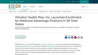 Windsor Health Plan, Inc. Launches Enrollment for Medicare ...