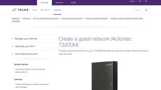 Create a guest network (Actiontec T3200M) - Telus
