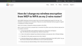 How do I change my wireless encryption from WEP to ... - Windstream