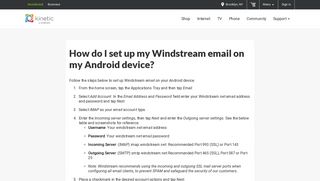 How do I set up my Windstream email on my Android device ...