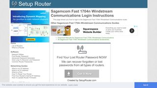 How to Login to the Sagemcom Fast 1704n Windstream ...