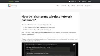 How do i change my wireless network password? | Support | Windstream