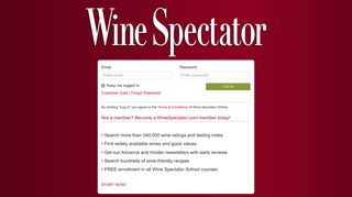 Log in or sign up - Wine Spectator