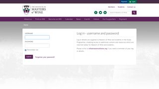 Log In - the Institute of Masters of Wine