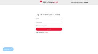 Sign In | Personal Wine