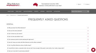 Frequently asked questions - Wine Selectors