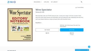 Wine Spectator subscription - Zinio