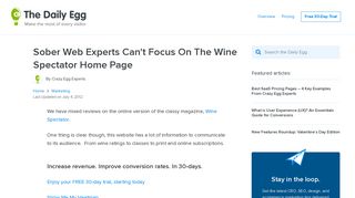 Sober Web Experts Can't Focus On The Wine Spectator ... - Crazy Egg