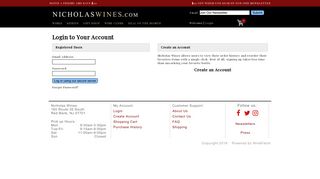 Login to Your Account - Nicholas Wines