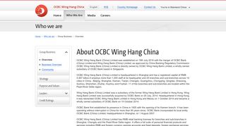 About OCBC Wing Hang China