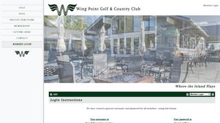 Member Login - Wing Point Golf & Country Club