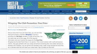 Wingstop The Club Promotion: Free Fries - Hustler Money Blog