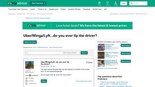 Uber/Wingz/Lyft...do you ever tip the driver? - San Francisco ...