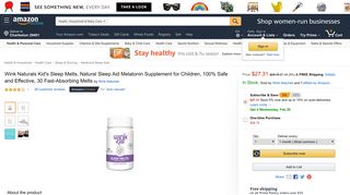 Amazon.com: Wink Naturals Kid's Sleep Melts, Natural Sleep Aid ...