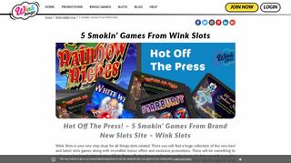 5 Smokin' Games From Wink Slots | Wink Bingo