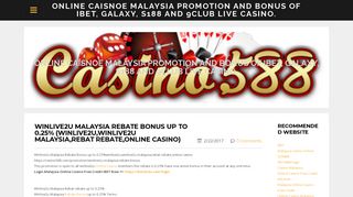 Winlive2u Malaysia Rebate Bonus up to 0.25% (winlive2u,winlive2u ...