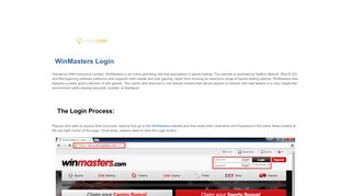 WinMasters Login | casinologin