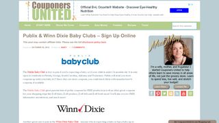 Publix & Winn Dixie Baby Clubs - Sign Up Online - Couponers United