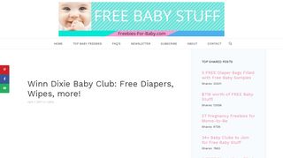 Winn Dixie Baby Club: Free Diapers, Wipes + more Perks!