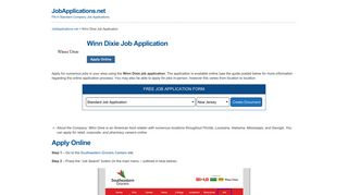 Winn Dixie Job Application - Apply Online