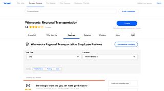 Working at Winnesota Regional Transportation: Employee Reviews ...