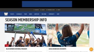 Season Membership Info - Winnipeg Blue Bombers