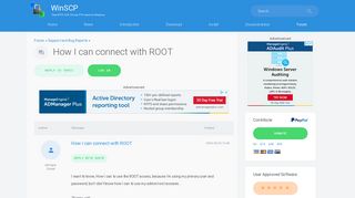 How I can connect with ROOT :: Support Forum :: WinSCP
