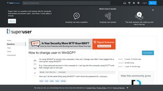 linux - How to change user in WinSCP? - Super User
