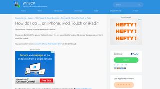 How do I do ... on iPhone, iPod Touch or iPad? :: WinSCP