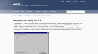 Setting Up and Using WinSCP - WIPO