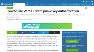 How to use WinSCP with public key authentication - TechRepublic