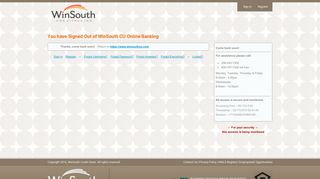 You have Signed Out of WinSouth CU Online Banking