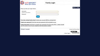 WinSport - Family Login