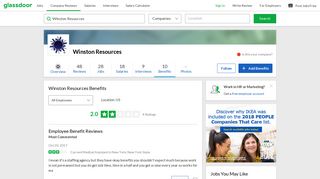 Winston Resources Employee Benefits and Perks | Glassdoor