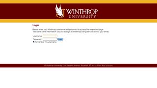 Winthrop University Login