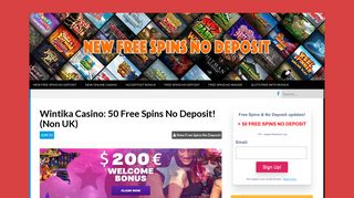 Wintika Casino: 50 Free Spins No Deposit! (Non UK) - New Free Spins ...