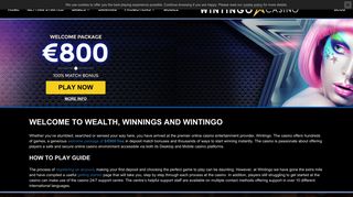 Wintingo Casino | $/€800 FREE, 100% Match Bonus