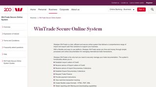 WinTrade Secure Online System | Westpac