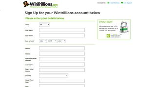 Lottery tickets online | Sign up WinTrillions | WinTrillions