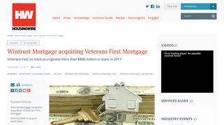 Wintrust Mortgage acquiring Veterans First Mortgage | 2017-12-12 ...