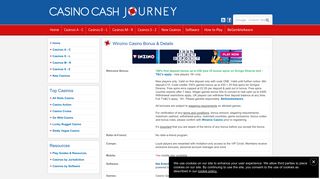 Winzino Casino | Welcome Deposit Bonus | Casino Cash Journey