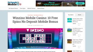 Winzino Mobile Casino: 10 Free Spins -No Deposit!