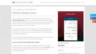 Winzino Mobile Casino - Casino Rewards - Casino Bonuses