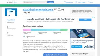 Access extauth.winwholesale.com. WinZone Log in