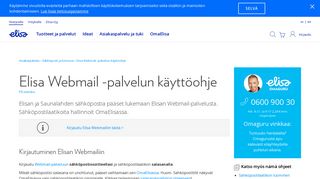 Elisa Webmail -palvelun käyttöohje - Elisa ja Saunalahti asiakaspalvelu