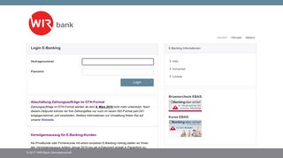 Login E-Banking - WIR Bank Genossenschaft
