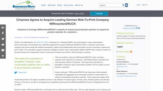 Cimpress Agrees to Acquire Leading German Web-To-Print Company ...