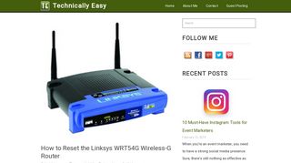 How to Reset the Linksys WRT54G Wireless-G Router • Technically ...