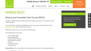 Rescue and Immediate Care Course - WIRES Wildlife Training