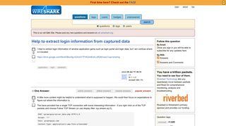 Help to extract login information from captured data - Wireshark Q&A